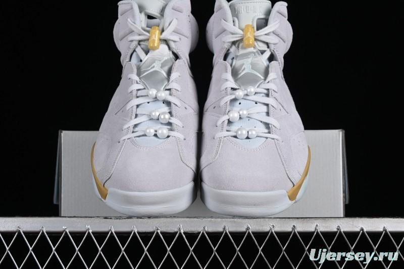 Nike Air Jordan 6 Retro Paris Olympics Sneakers with Metallic Gold Accents - DQ4914-074