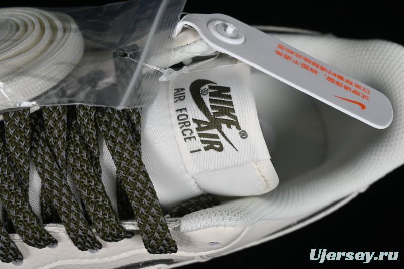 Nike Air Force 1 '07 Low Classic Military Green Mini Swoosh Starry Sky Casual Sneakers - MJ0319-022