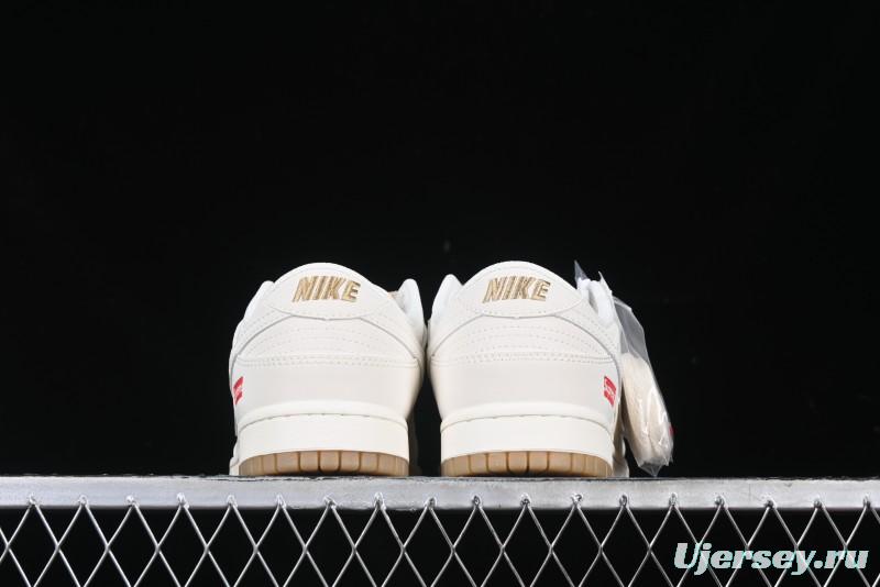 Nike SB Dunk Low Supreme Collaboration Two-Tone Khaki Anniversary High-End Custom Low-Top Casual Skate Shoes - BB8675-111