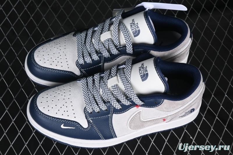 Nike Air Jordan 1 Low AJ1 The North Face Collaboration Blue White Grey Retro Basketball Shoes - DM9188-016