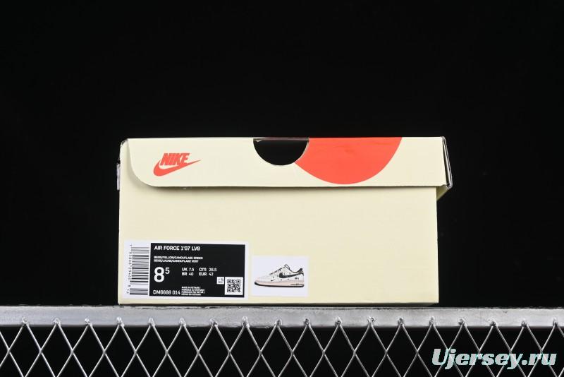 Nike Air Force 1 '07 Low Stussy Collaboration Camo Swoosh Drawstring Casual Sneakers - DM6688-014