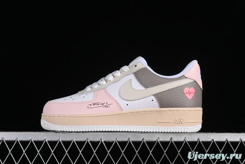 Nike Air Force 1 '07 Low Valentine's Day Limited Edition EKG Heartbeat Double Heart Design Casual Sneakers - TY0301-222