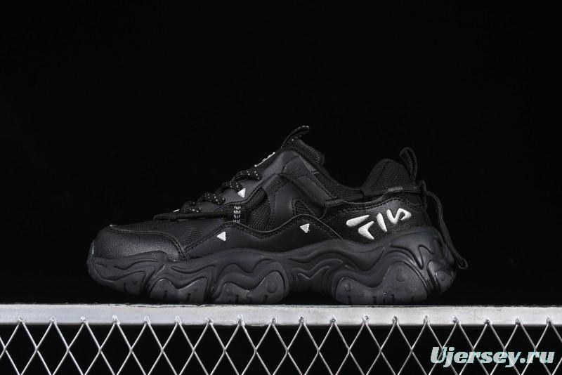 Fila Fusion Retro Mars Running Shoes with Lace-Up Design and Cushioned Sole - F12W422103FBK
