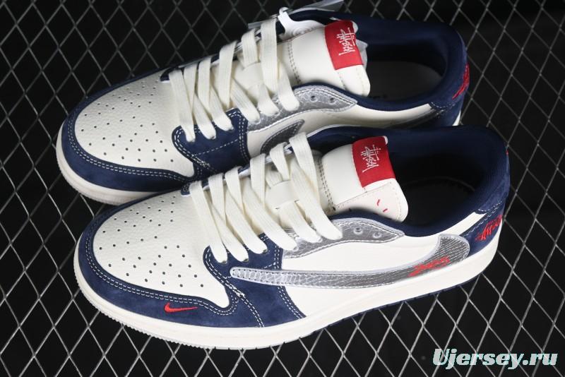 Nike Travis Scott x Fragment Design x Air Jordan 1 Low OG SP AJ1 Retro Sneakers - DM9288-008
