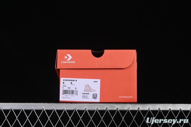 Converse Chuck 1970s High Top Casual Sneakers with Star Stitching and White-Pink-Blue Mismatched Design - A15744C