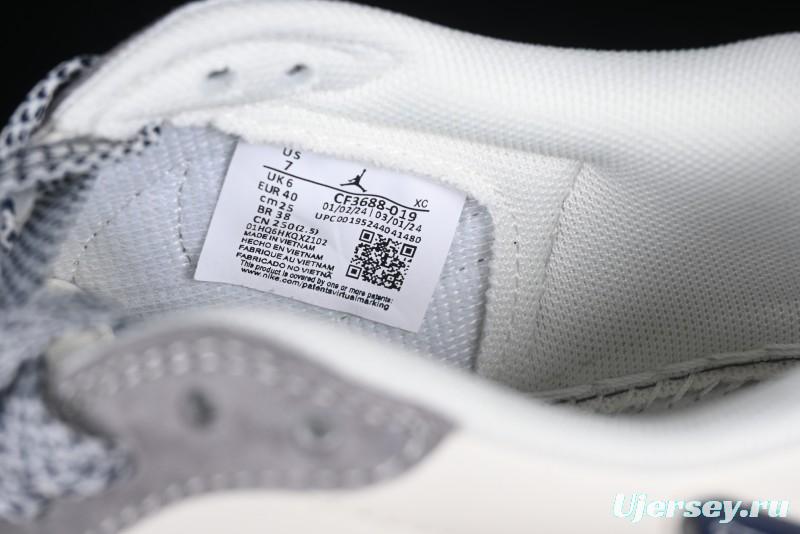 Nike Travis Scott x Fragment Design x Air Jordan 1 Low OG SP AJ1 Retro Sneakers with Reverse Swoosh - CF3688-066