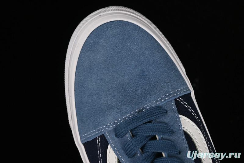 Vans Sk8-Mid Reissue 83 High-End Blue Suede Retro Skate Shoes - VN000CQDDWR
