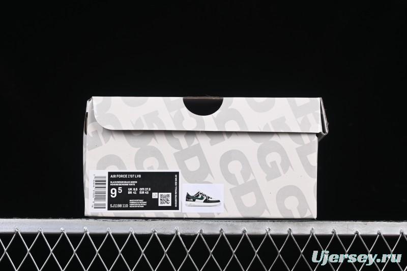 Nike Air Force 1 '07 Low The North Face Collaboration Black Green Lace-Up Low-Top Casual Sneakers - SJ1198-110