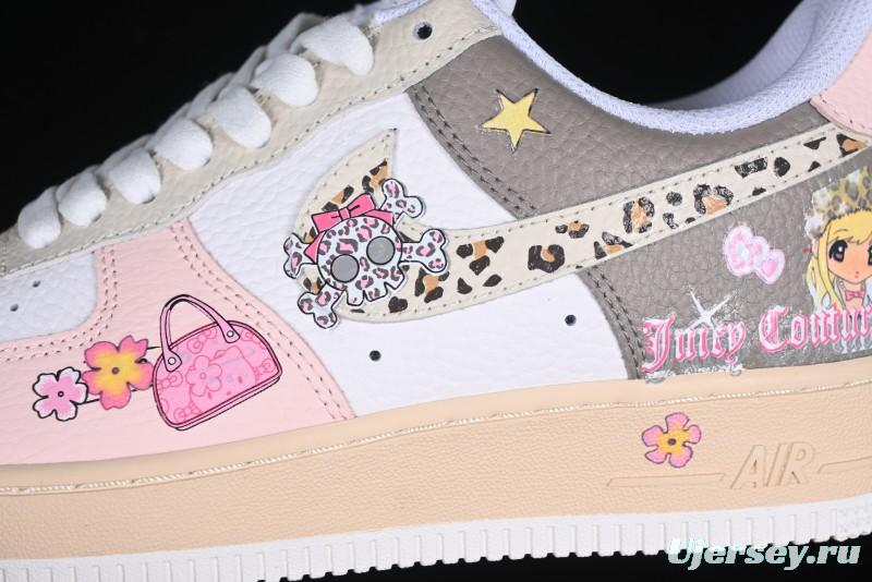 Nike Air Force 1 '07 Low Leopard Print Skeleton Custom Casual Sneakers - TY0103-222