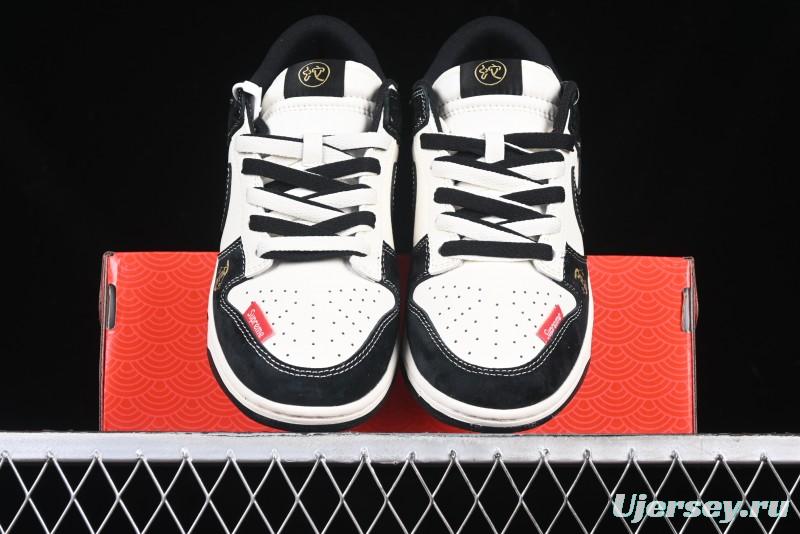 Nike SB Dunk Low Supreme Year of the Snake Limited Edition Black Snake Print Low-Top Casual Sneakers - XS1086-016