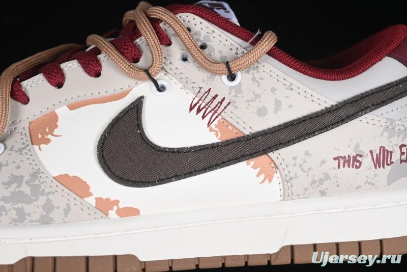 Nike Dunk Low Retro Vintage Distressed Graffiti Deconstructed Casual Sneakers - FB7160-161