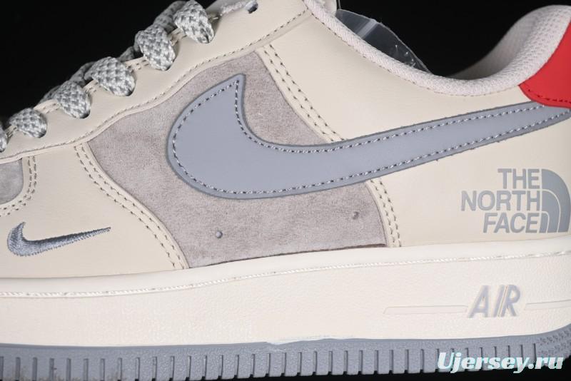 Nike Air Force 1 '07 Low The North Face Collaboration Patchwork Pigskin Red Tail Casual Sneakers - XZ6188-649