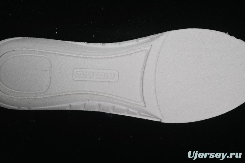 Miu Miu Suede Round Toe Lace-Up Low Top Women's Casual Shoes - 99D4