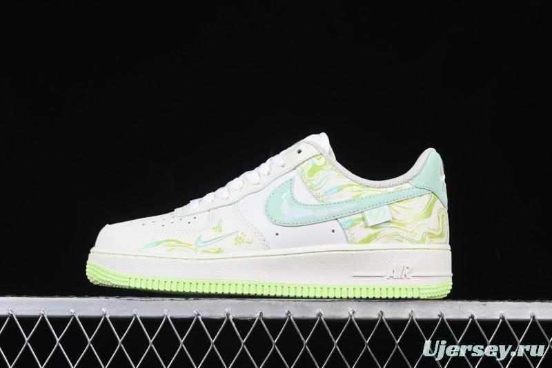 Nike Air Force 1 '07 Low "Green Snake" Year of the Snake Limited Edition Casual Sneakers with Bamboo and Serpent Design - FB1893-555