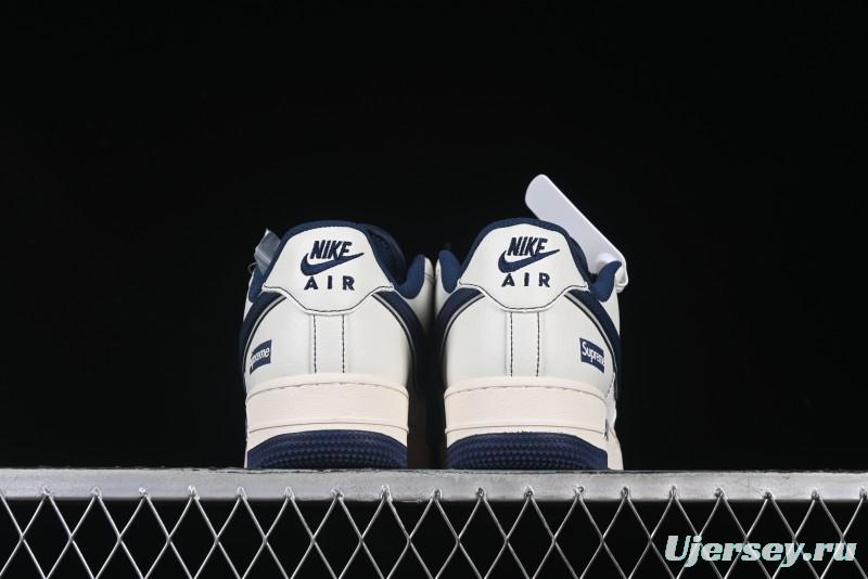 Nike Air Force 1 '07 Low Supreme Collaboration Navy Blue Line Low-Top Casual Sneakers - XZ6188-019