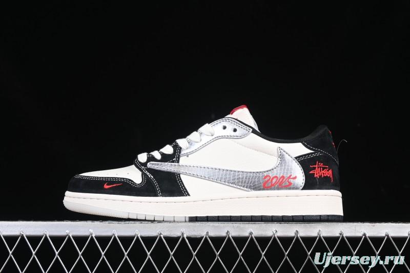 Nike Travis Scott x Fragment Design x Air Jordan 1 Low OG SP AJ1 Retro Sneakers with Unique Collaboration Design - DM9288-007