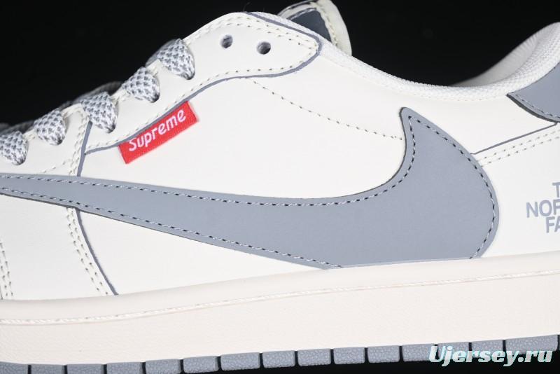 Nike Travis Scott x Fragment Design x Air Jordan 1 Low OG SP AJ1 Retro Sneakers with Unique Collaboration Details - XZ5158-002