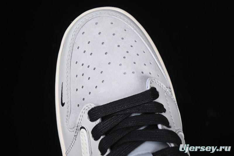 Nike Travis Scott x Fragment Design x Air Jordan 1 Low OG SP AJ1 Retro Sneakers in Summer Cicada Grey - XZ6898-001