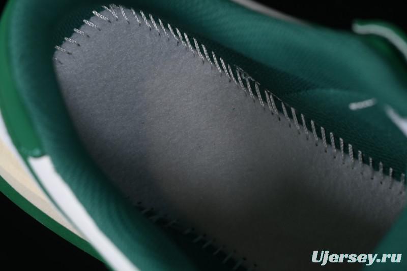 Choco Concert Leather Round Square Asymmetric Fashion Sneakers White Green - AJE5