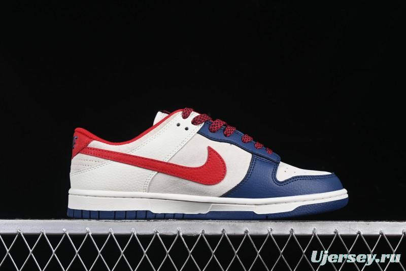 Nike SB Dunk Low Edison Chen Collaboration Blue Red Swoosh Anniversary Custom Low-Top Casual Skate Shoes - DJ2024-099