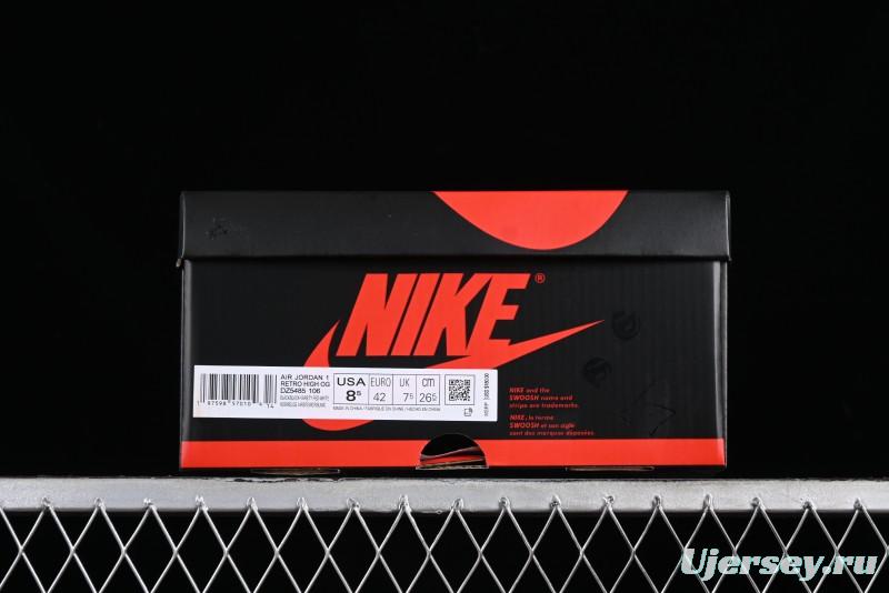 Nike Air Jordan 1 High OG "Black Toe Reimagined" Retro Basketball Shoes - DZ5485-106