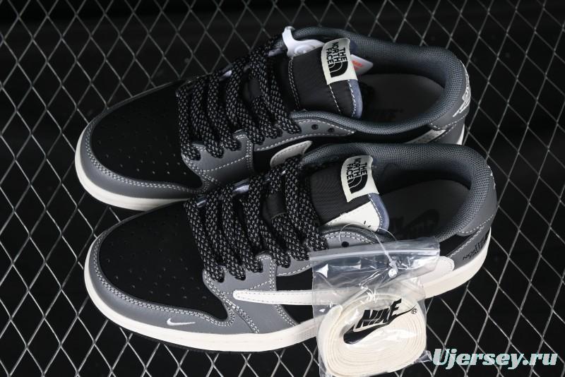 Nike Air Jordan 1 Low OG SP AJ1 The North Face Collaboration Night Black Grey Low Top Casual Sneakers - XS6089-513