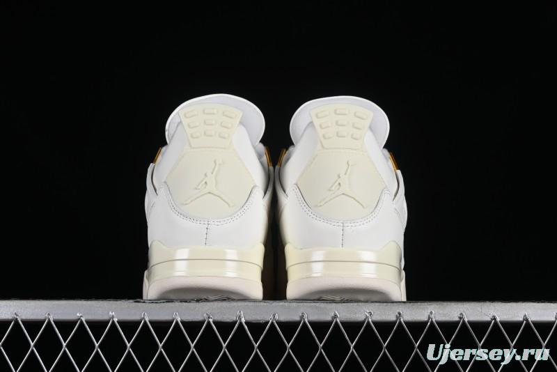 Nike Air Jordan 4 Retro Sneakers with Metallic Gold Design - AQ9129-170