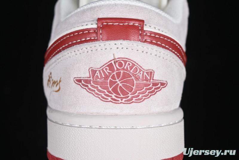 Nike Air Jordan 1 Low Retro Basketball Shoes Snake Year Limited Edition with Red Swoosh - XX3318-513