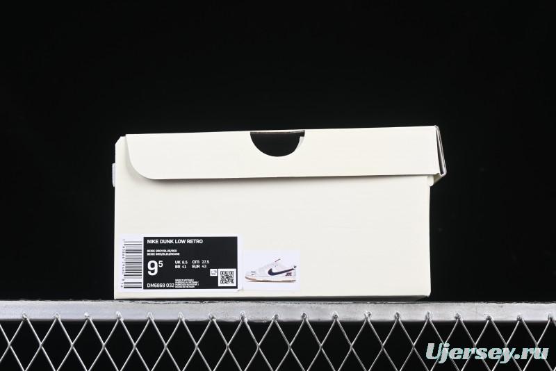 Nike SB Dunk Low UN Collaboration Anniversary Edition Custom Lifestyle Sneakers with Black Swoosh and Gum Sole - DM6868-032