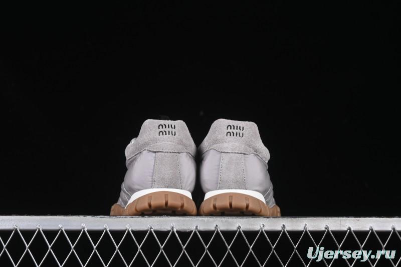 Miu Miu Suede Round Toe Lace-Up Low Top Women's Casual Shoes - 99D4