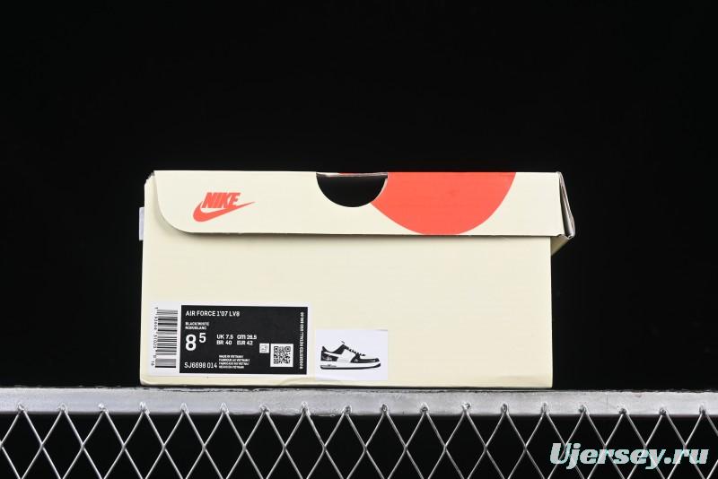 Nike Air Force 1 '07 Low Stussy Collaboration - Beige Black with Red Tab Low-Top Casual Sneakers - SJ6698-014