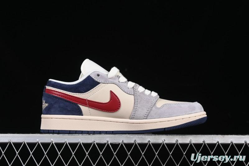 Nike Air Jordan 1 Low AJ1 The North Face Collaboration Grey Blue Red Hook Retro Basketball Shoes - DM9188-012