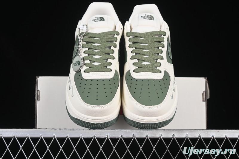 Nike Air Force 1 '07 Low The North Face Collaboration Beige Green Mini Swoosh Casual Sneakers - KK1988-043
