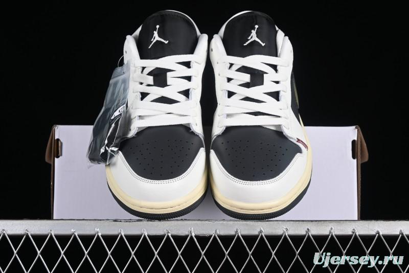 Nike Air Jordan 1 Low AJ1 Custom Black Green Low-Top Culture Casual Sneakers - DC0774-001