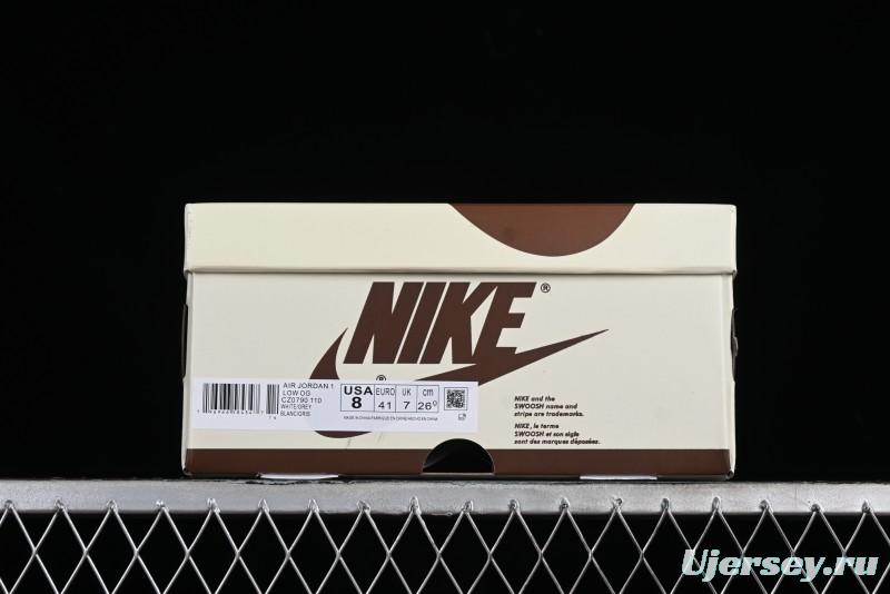 Nike Air Jordan 1 Low AJ1 Grey Black Low Top Casual Sneakers - CZ0790-110