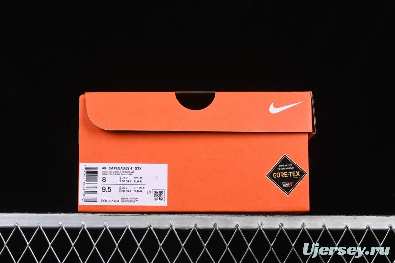 Nike Air Zoom Pegasus 41 GTX Waterproof Lightweight Running Shoes with Breathable Mesh Upper - FQ1357-400
