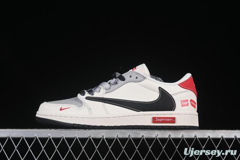 Nike Travis Scott x Fragment Design x Air Jordan 1 Low OG SP AJ1 Supreme Collaboration Sneakers - XS6089-510