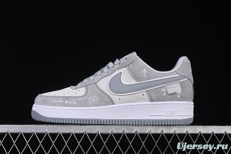 Nike Air Force 1 '07 Low Chrome Hearts Collaboration Silver Grey Low-Top Casual Sneakers - FZ0188-032