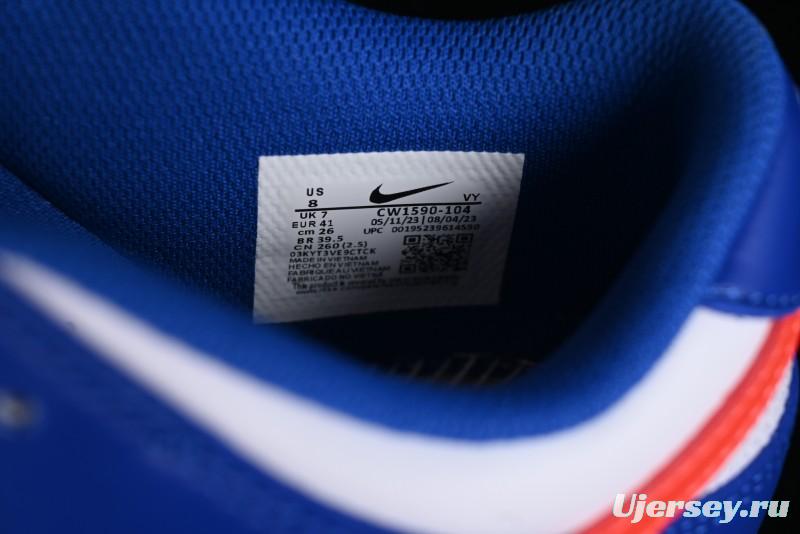 Nike Dunk Low SB Casual Skate Shoes in White Blue Red - CW1590-104