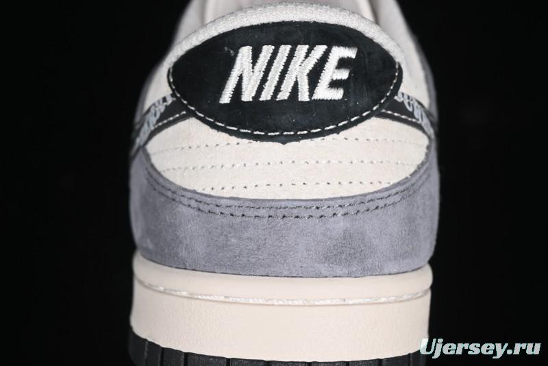 Nike SB Dunk Low Anniversary Edition Customized Sneakers with Grey Swoosh Logo - DJ2024-083