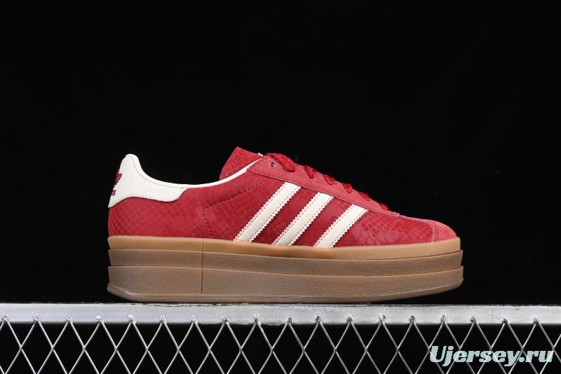 Adidas Originals Gazelle Bold JQ5977 Snake Year Limited Edition Low-Top Sneakers with Anti-Slip and Wear-Resistant Thick Sole