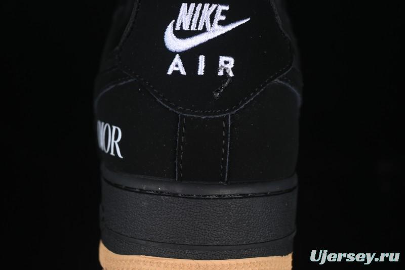 Nike Air Force 1 '07 Low Dior Collaboration Black Gum Knit Casual Sneakers - KK1988-058