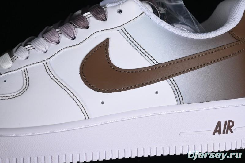 Nike Air Force 1 '07 Low Custom Anime Theme Gradient Brown Swoosh Casual Sneakers - FN0366-103