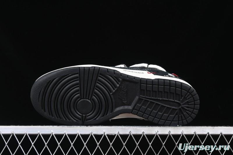 Nike SB Dunk Low Carhartt x Supreme Collaboration - Strap Black Hook Anniversary High-End Custom Low-Top Casual Skate Shoes - YX5066-237