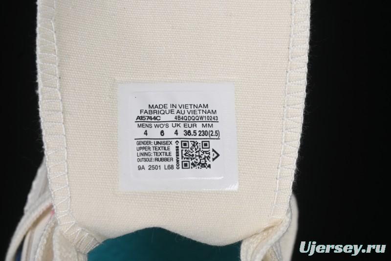 Converse Chuck 1970s High Top Casual Sneakers with Star Stitching and White-Pink-Blue Mismatched Design - A15744C