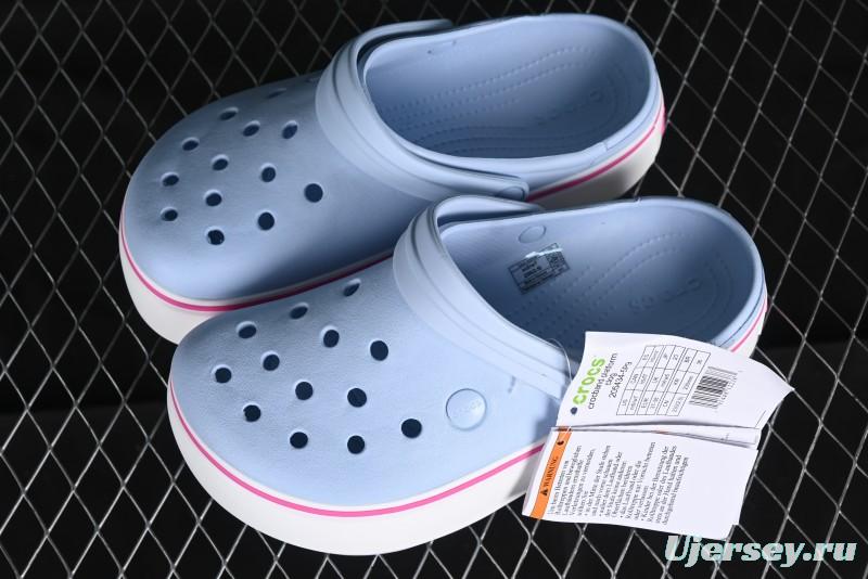 Crocs Crocband Platform Rainbow Comfortable Thick-Soled Clogs - B.D4