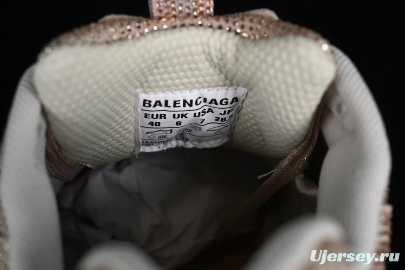 Balenciaga Phantom Sneaker Champagne Gold Full Diamond Trend Running Shoes - W3XL59645