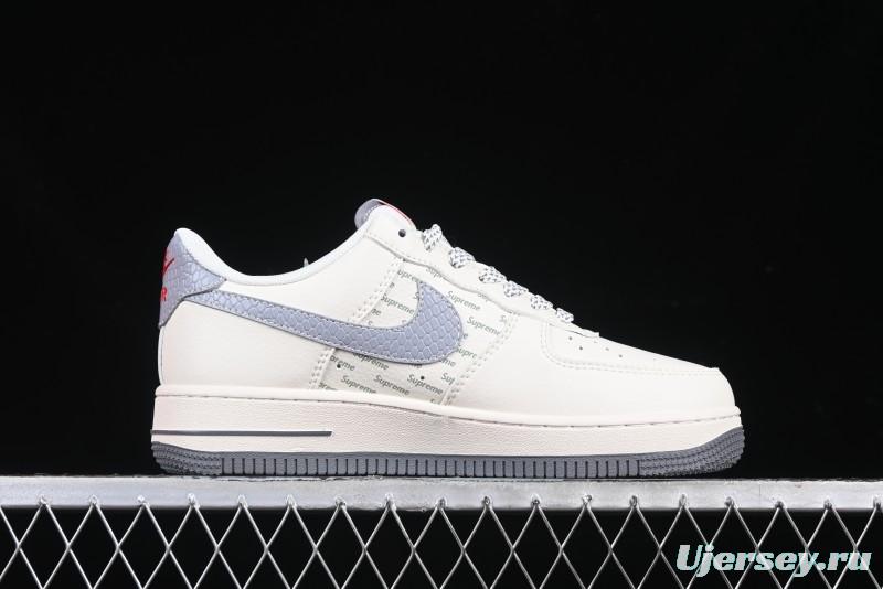 Nike Air Force 1 '07 Low Supreme Snake Year Limited Edition Silver Swoosh Low-Top Casual Sneakers - XS1958-503