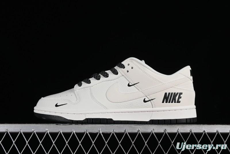 Nike SB Dunk Low Collaboration Three Swooshes Beige Black Color Low Top Casual Skateboarding Shoes - NK5639-321