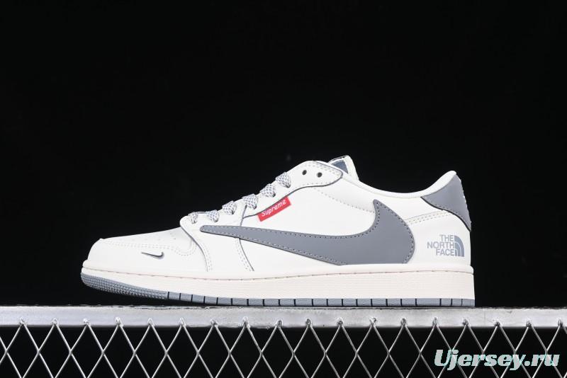 Nike Travis Scott x Fragment Design x Air Jordan 1 Low OG SP AJ1 Retro Sneakers with Unique Collaboration Details - XZ5158-002